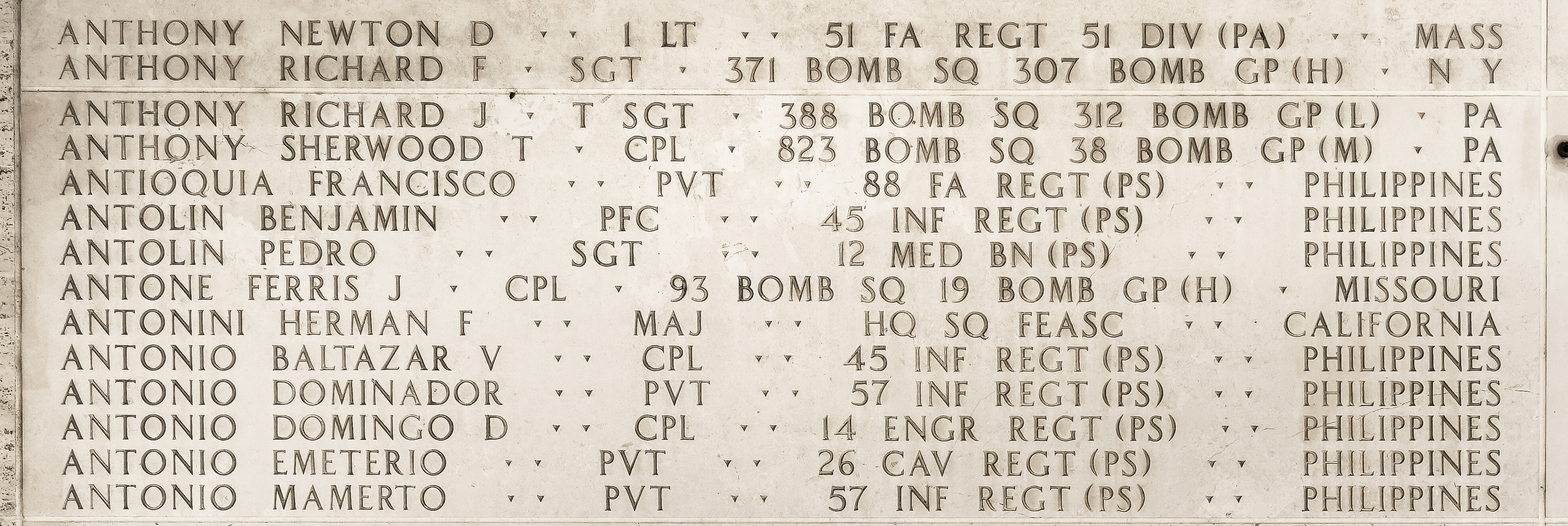 Richard J. Anthony, Technical Sergeant